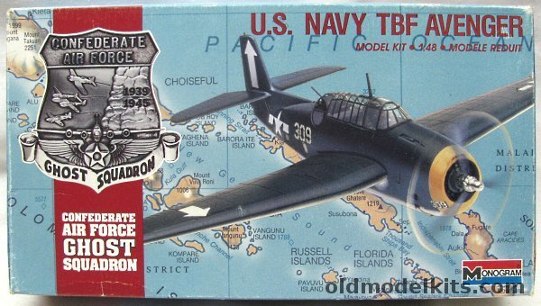 Monogram 1/48 Grumman TBF Avenger - Torpedo Bomber - Confederate Air Force Ghost Squadron Issue, 5210 plastic model kit